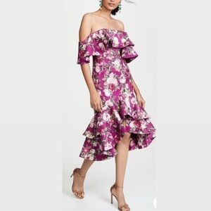 Fame & Partners The Sasha Spiced Berry Off Shoulder Dress